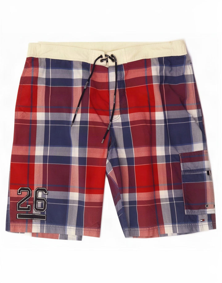 Tommy Hilfiger Mens Swimming Shorts 2XL Red Check