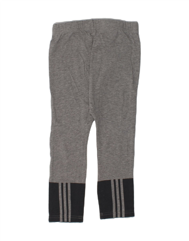 ADIDAS Girls Leggings 3-4 Years Grey Colourblock Cotton | Vintage Adidas | Thrift | Second-Hand Adidas | Used Clothing | Messina Hembry 