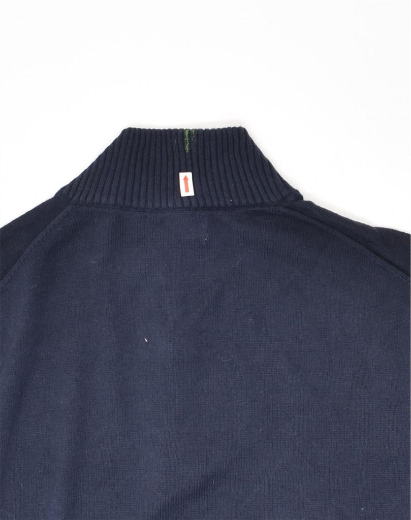 NAUTICA Mens Zip Neck Jumper Sweater Large Navy Blue Cotton | Vintage Nautica | Thrift | Second-Hand Nautica | Used Clothing | Messina Hembry 