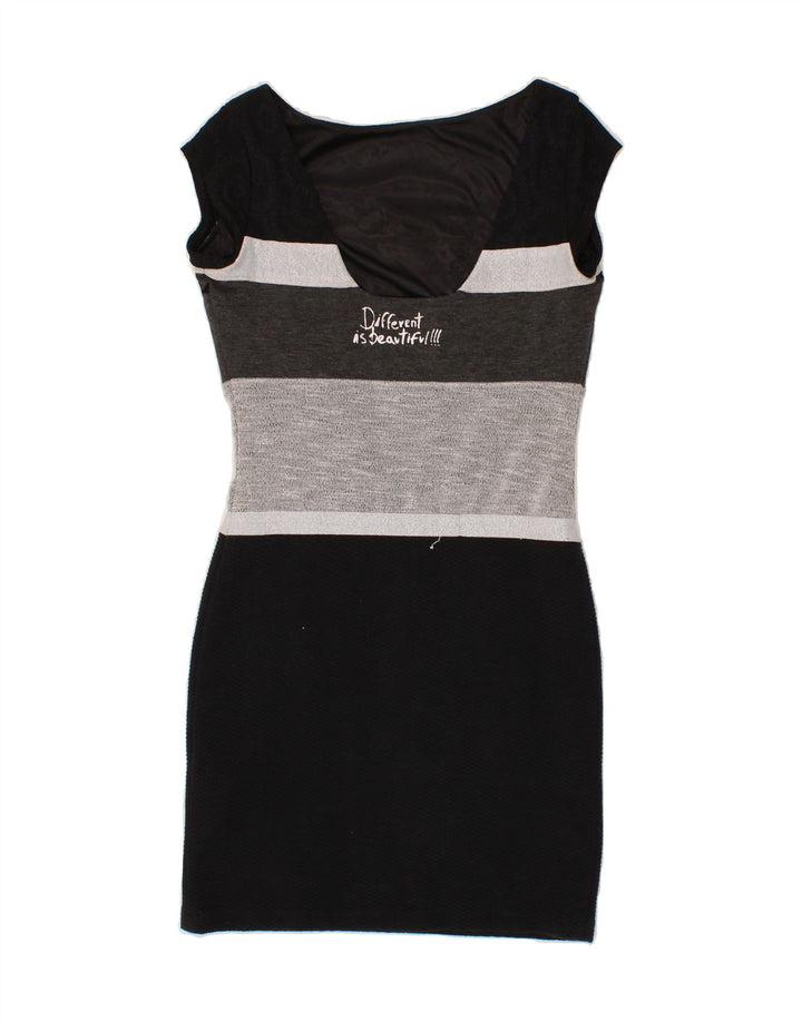 DESIGUAL Womens Sheath Dress UK 10 Small Black Colourblock Vintage Desigual and Second-Hand Desigual from Messina Hembry 