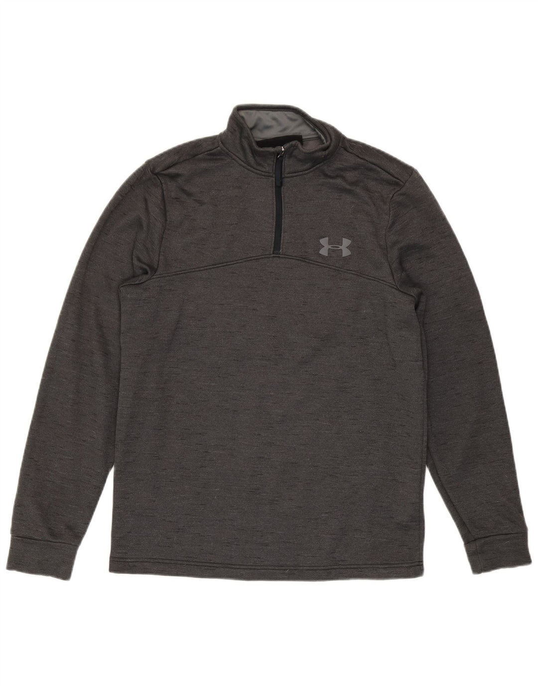 Under Armour Mens Cold Gear Zip Neck Sweatshirt Jumper Small Grey Flecked