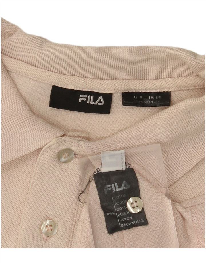 FILA Mens Polo Shirt Medium Beige Cotton