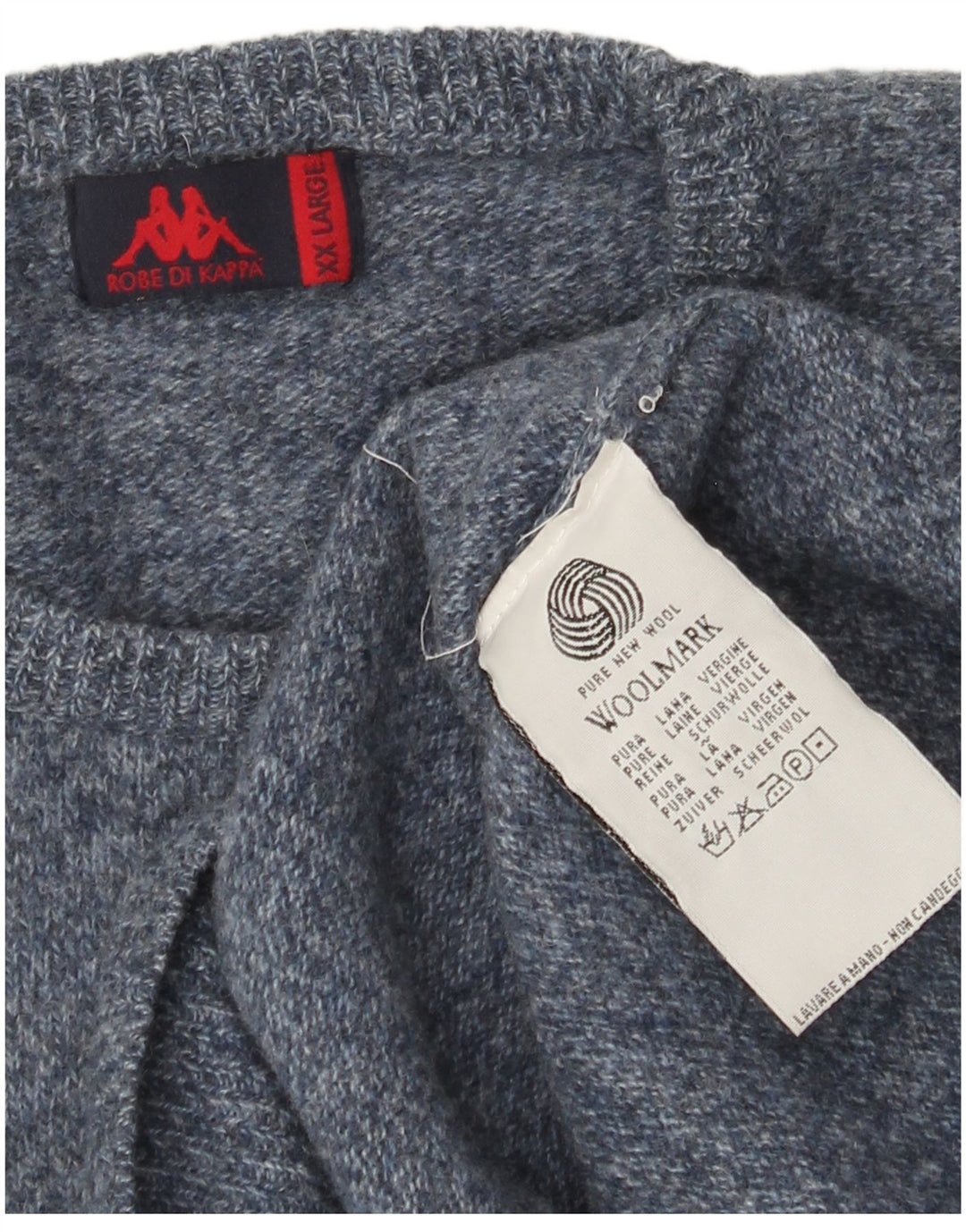 Kappa Womens Crew Neck Jumper Sweater UK 20 2XL Blue Wool