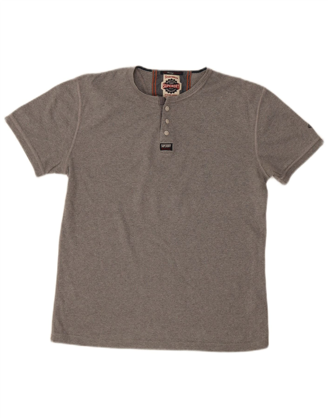 Superdry Mens T-Shirt Top Large Grey Cotton