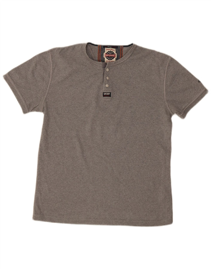 Superdry Mens T-Shirt Top Large Grey Cotton