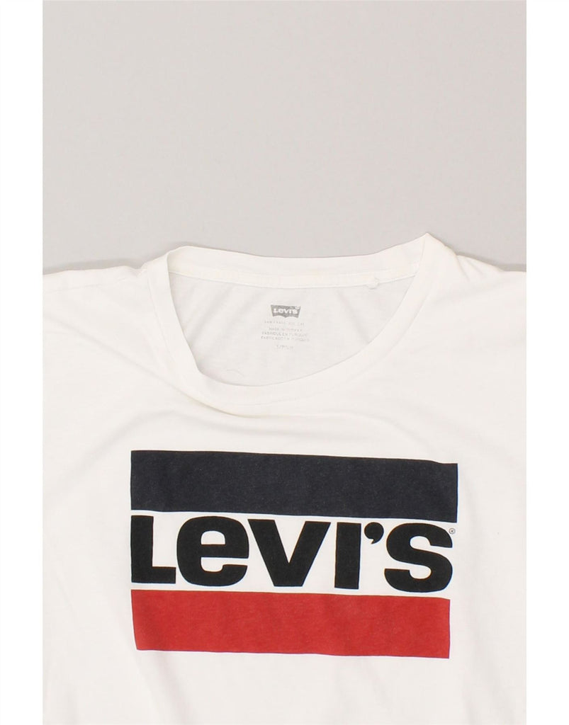 LEVI'S Womens Graphic T-Shirt Top UK 10 Small White Cotton Vintage Levi's and Second-Hand Levi's from Messina Hembry 