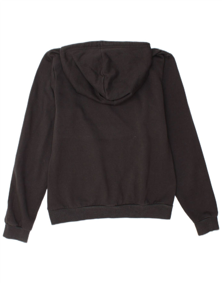 Puma Womens Graphic Hoodie Jumper UK 12 Medium Black Cotton