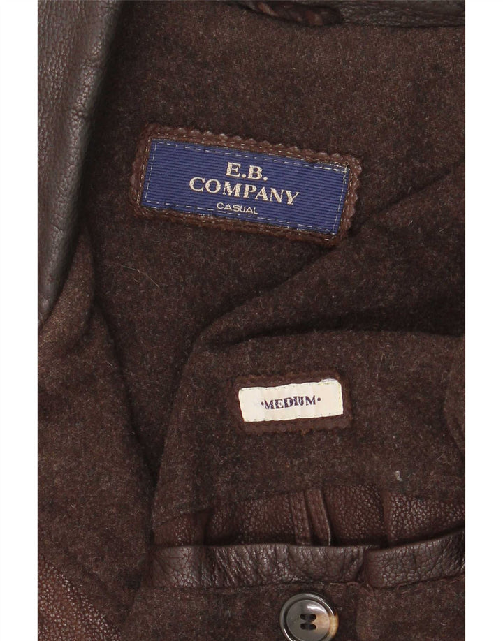 E.B. Company Mens Leather Coat UK 38 Medium Brown