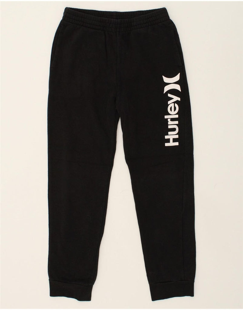 HURLEY Boys Graphic Tracksuit Trousers Joggers 15-16 Years XL Black Cotton | Vintage Hurley | Thrift | Second-Hand Hurley | Used Clothing | Messina Hembry 