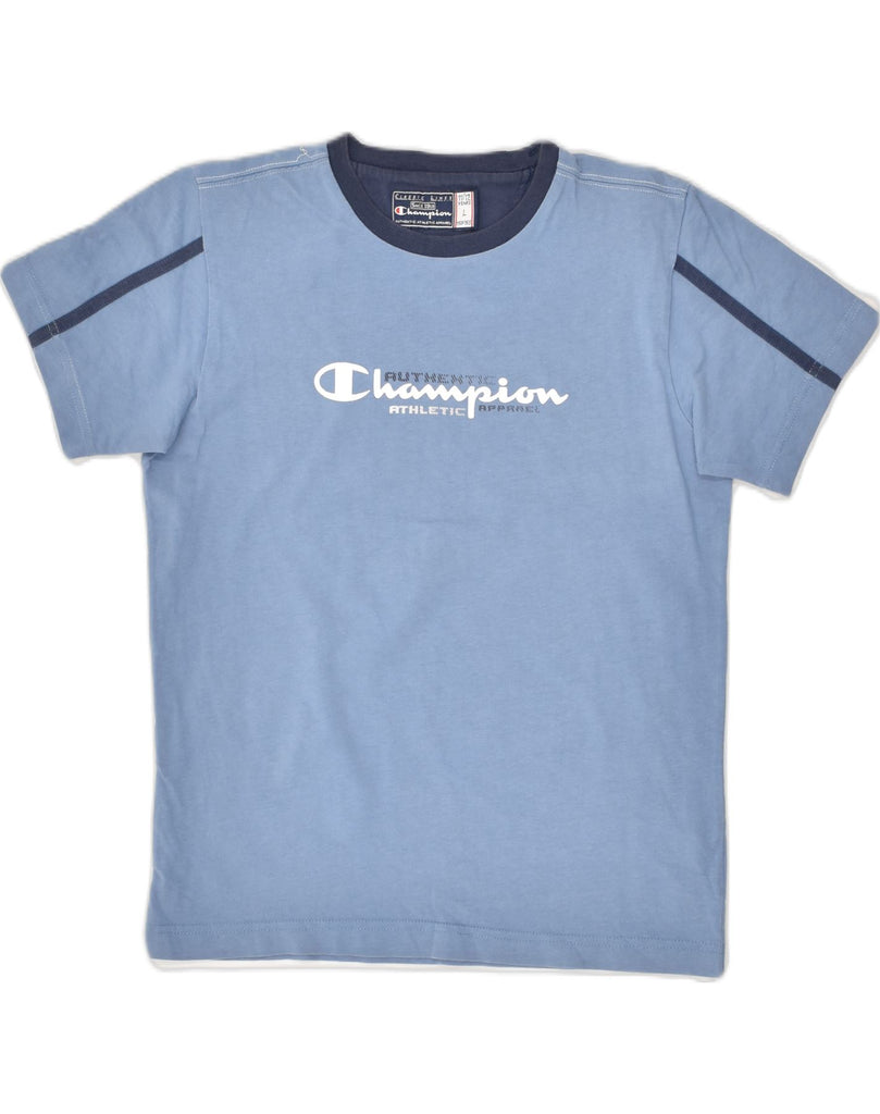 CHAMPION Boys Graphic T-Shirt Top 11-12 Years Large Blue Cotton | Vintage Champion | Thrift | Second-Hand Champion | Used Clothing | Messina Hembry 