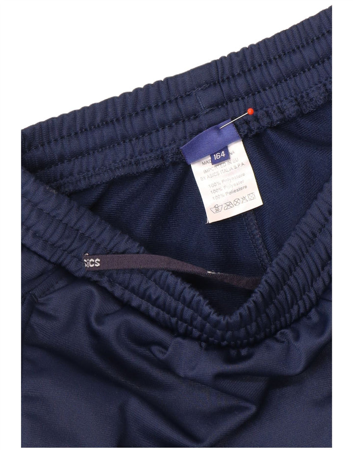 Asics Boys Tracksuit Trousers 15-16 Years Navy Blue Polyester