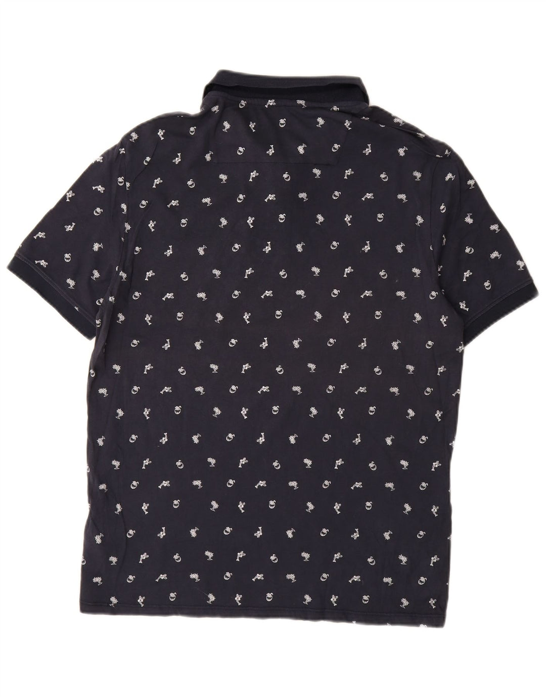 Guess Mens Regular Fit Polo Shirt Small Navy Blue Spotted Cotton