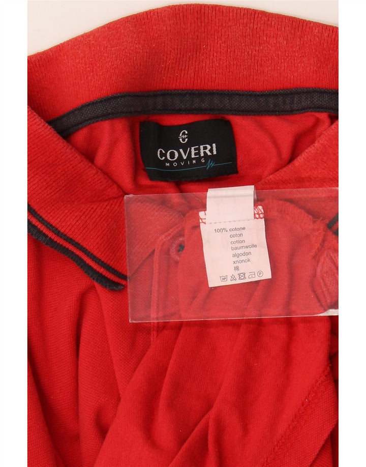 Coveri Mens Polo Shirt Medium Red Cotton