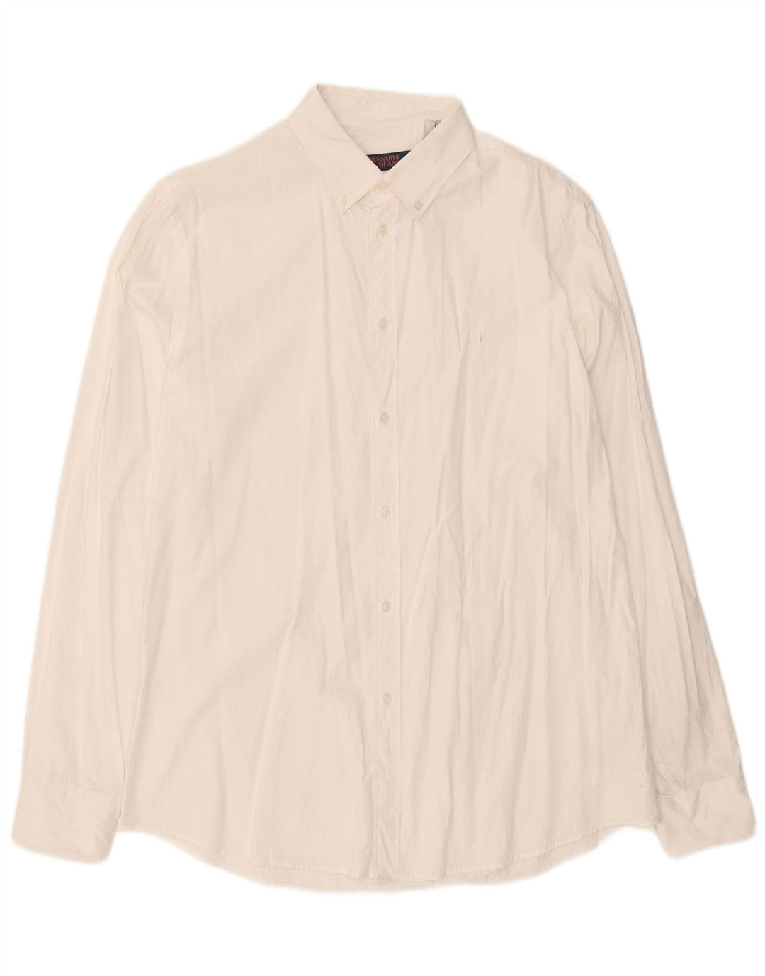 Trussardi Mens Regular Fit Shirt Size 43 Large White Cotton