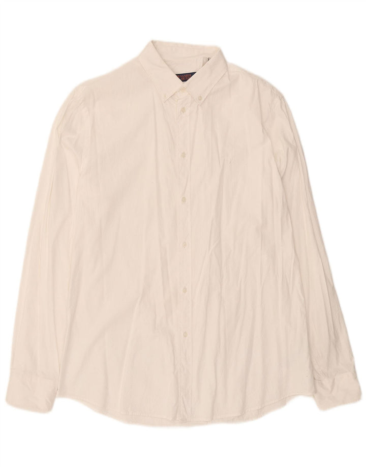 Trussardi Mens Regular Fit Shirt Size 43 Large White Cotton