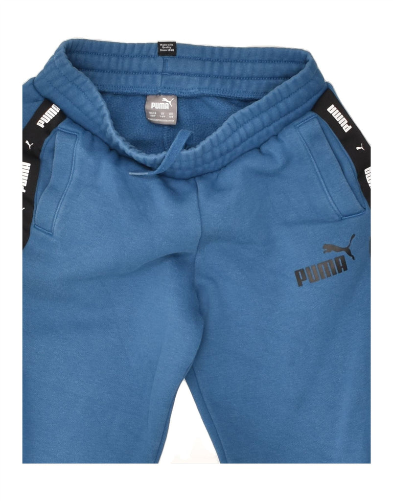 PUMA Boys Tracksuit Trousers Joggers 7-8 Years Blue Cotton | Vintage Puma | Thrift | Second-Hand Puma | Used Clothing | Messina Hembry 