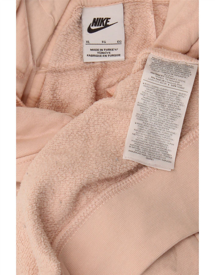 NIKE Mens Hoodie Jumper XL Pink Cotton