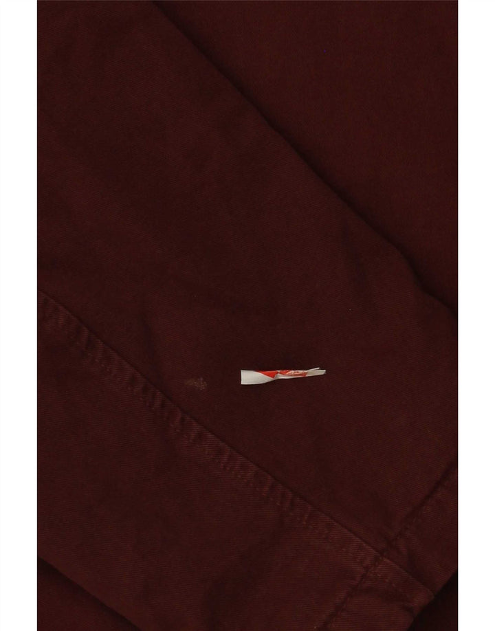 Zara Mens Bomber Jacket UK 40 Large Burgundy Cotton