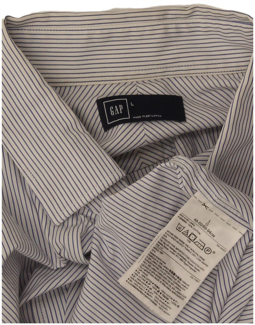 Gap Mens Shirt Large Blue Pinstripe Cotton