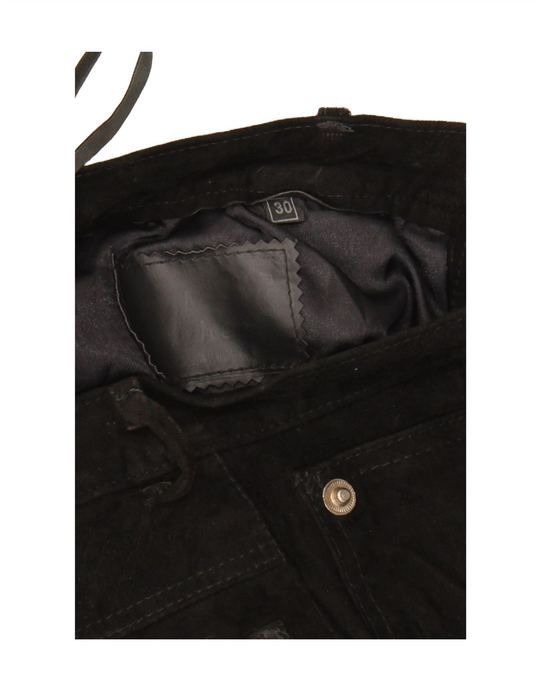 Vintage Womens Suede Casual Shorts W30 Medium Black Leather
