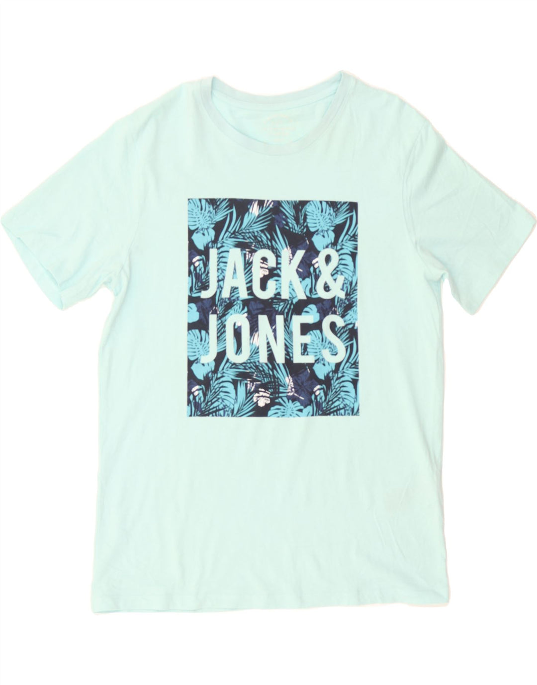 JACK & JONES Mens Graphic T-Shirt Top Large Blue Cotton Vintage Jack & Jones and Second-Hand Jack & Jones from Messina Hembry 