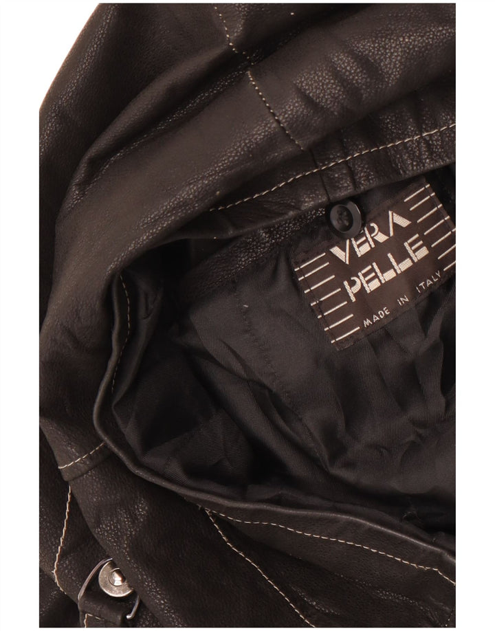 Vintage Mens Leather Jacket UK 44 2XL Black Leather