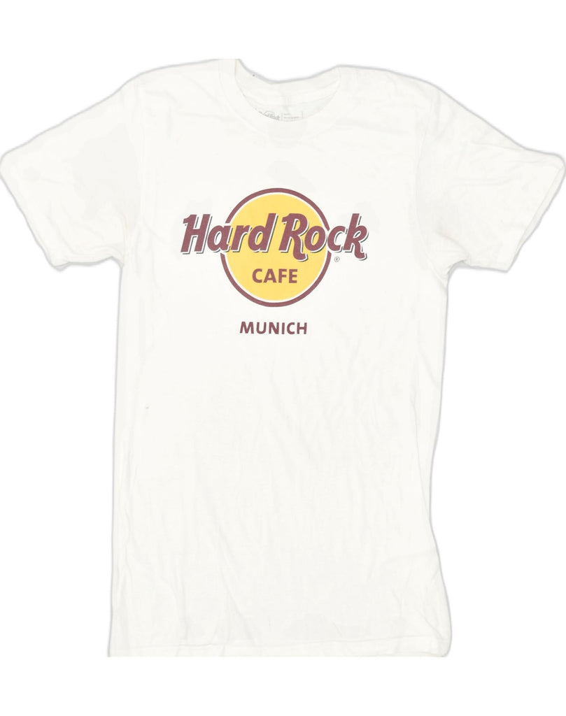 HARD ROCK CAFE Mens Munich Graphic T-Shirt Top Small White Cotton | Vintage | Thrift | Second-Hand | Used Clothing | Messina Hembry 