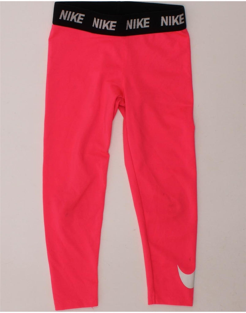NIKE Girls Graphic Leggings 4-5 Years Small  Pink Polyester Vintage Nike and Second-Hand Nike from Messina Hembry 