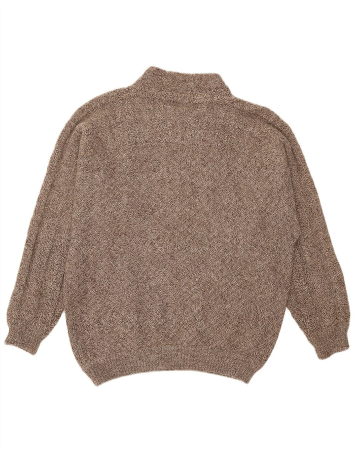 Vintage Mens Turtle Neck Jumper Sweater IT 54 XL Grey Flecked