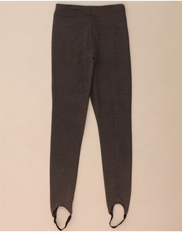 Zara Womens Stirrup Trousers Small W24 L31 Green Houndstooth