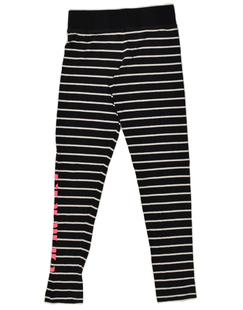 ADIDAS Girls Graphic Leggings 13-14 Years Black Striped Cotton | Vintage Adidas | Thrift | Second-Hand Adidas | Used Clothing | Messina Hembry 