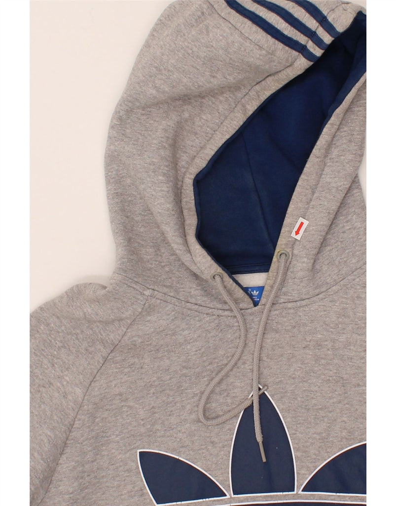 ADIDAS Mens Graphic Hoodie Jumper Medium Grey Cotton Vintage Adidas and Second-Hand Adidas from Messina Hembry 