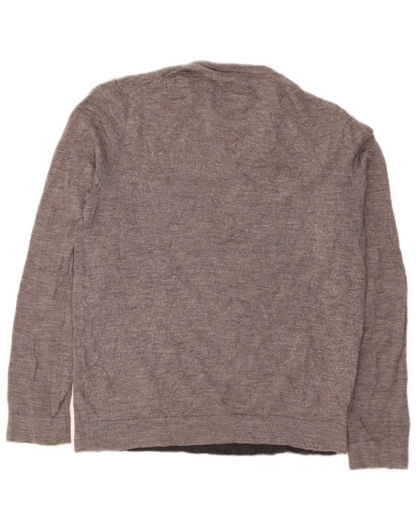 Calvin Klein Mens Crew Neck Jumper Sweater Medium Grey Flecked Merino Wool