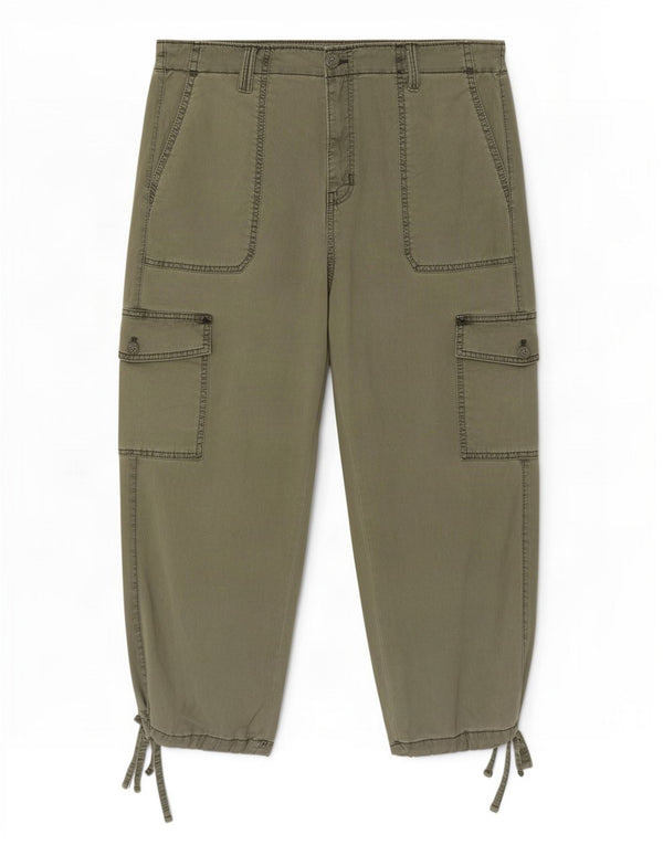 Marks & Spencer Womens Joggers Cargo Capri Trousers UK 20 2XL W40 L23 Green