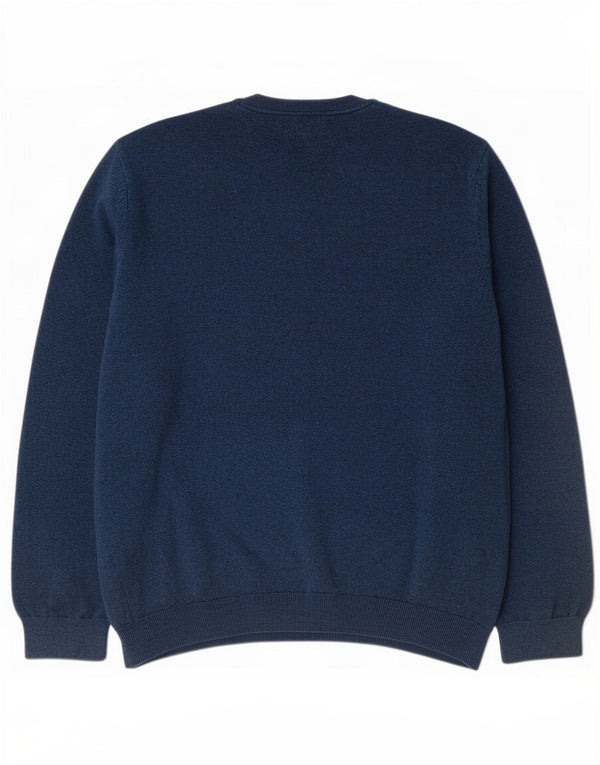 Marks & Spencer Mens V-Neck Jumper Sweater 3XL Blue Cotton