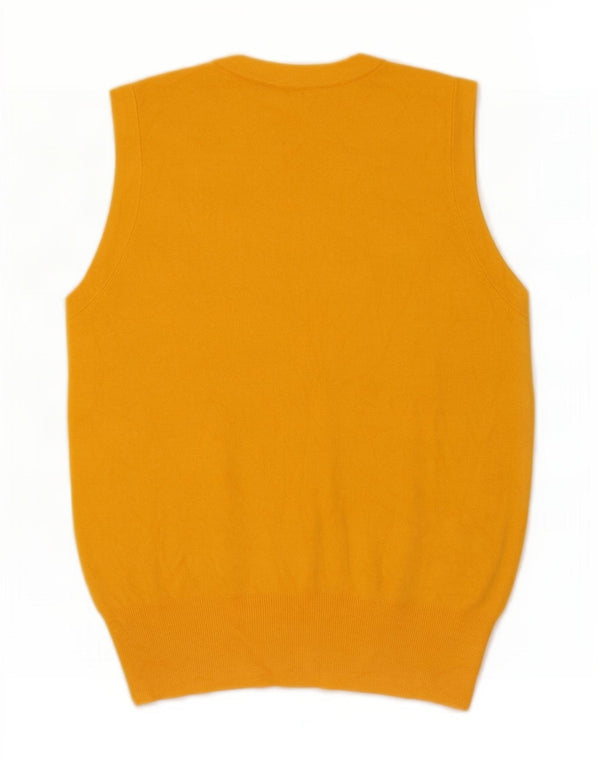 Zara Womens Vest Tank Top UK 12 Medium Yellow Viscose