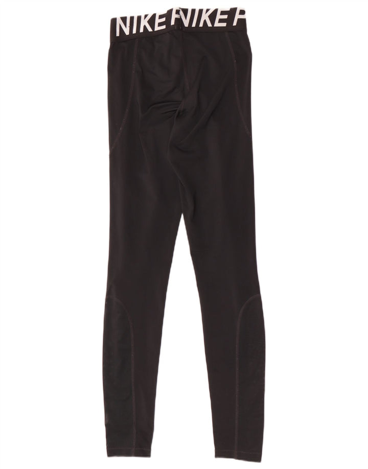 Nike Womens Dri Fit Graphic Leggings UK 8 Small  Black Polyester
