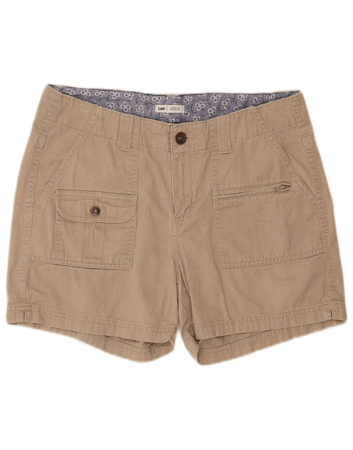 Lee Womens Cargo Shorts US 10 Large W34  Beige Cotton