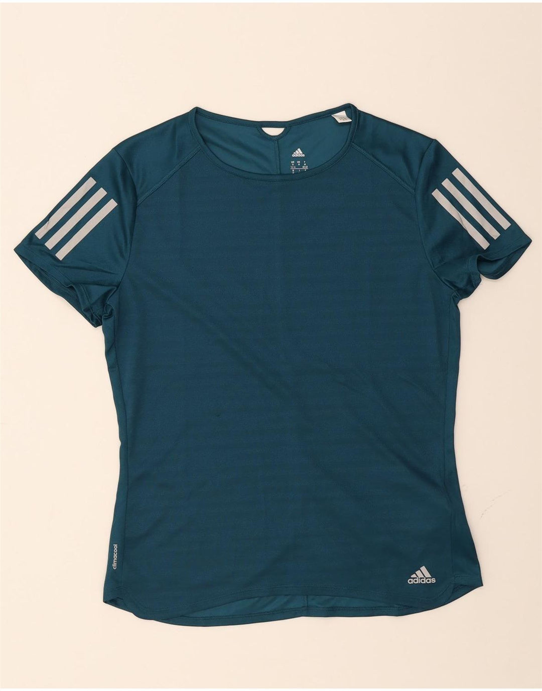 ADIDAS Womens Climacool T-Shirt Top UK 12/14 Medium Blue Polyester Vintage Adidas and Second-Hand Adidas from Messina Hembry 
