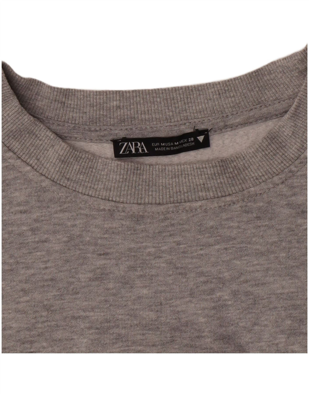 Zara Womens Crop Sweatshirt Jumper UK 12 Medium Grey