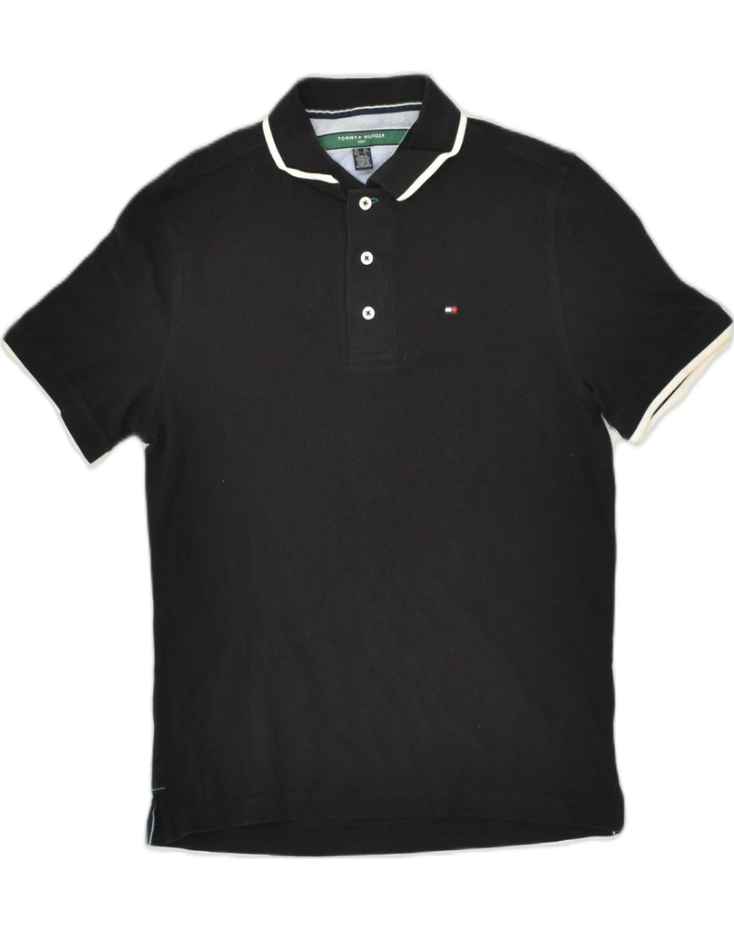 TOMMY HILFIGER Mens Polo Shirt XS Black Cotton | Vintage Tommy Hilfiger | Thrift | Second-Hand Tommy Hilfiger | Used Clothing | Messina Hembry 