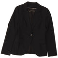 ZARA Womens 1 Button Blazer Jacket EU 38 Small Black Polyester