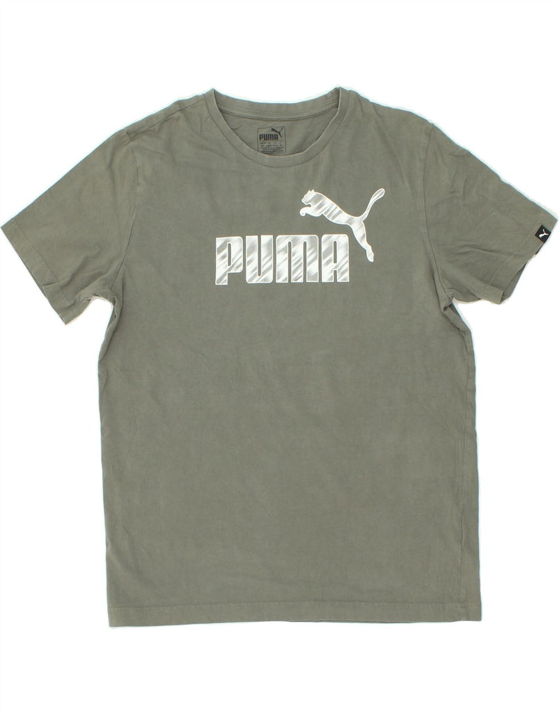 PUMA Mens Graphic T-Shirt Top Medium Grey Cotton | Vintage Puma | Thrift | Second-Hand Puma | Used Clothing | Messina Hembry 