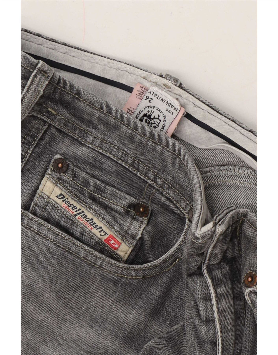 Diesel Womens Flared Jeans W26 L27 Grey Cotton