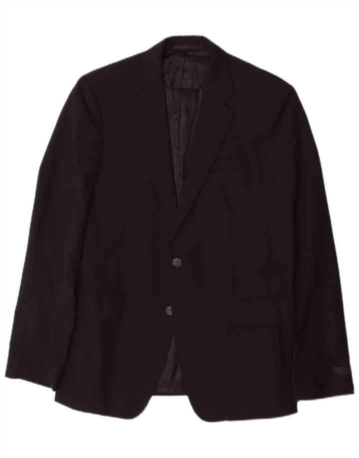 Prada Mens 2 Button Blazer Jacket IT 48 Medium Navy Blue Wool