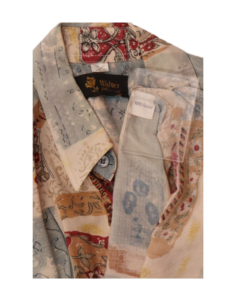 VINTAGE Mens Short Sleeve Shirt Size 39/40 Medium Multicoloured Patchwork Vintage Vintage and Second-Hand Vintage from Messina Hembry 