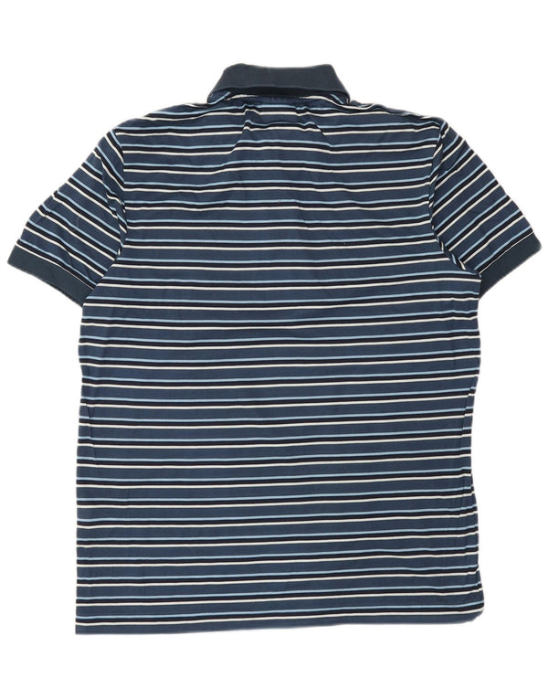 Lacoste Mens Regular Fit Polo Shirt Size 3 Small Navy Blue Striped Cotton