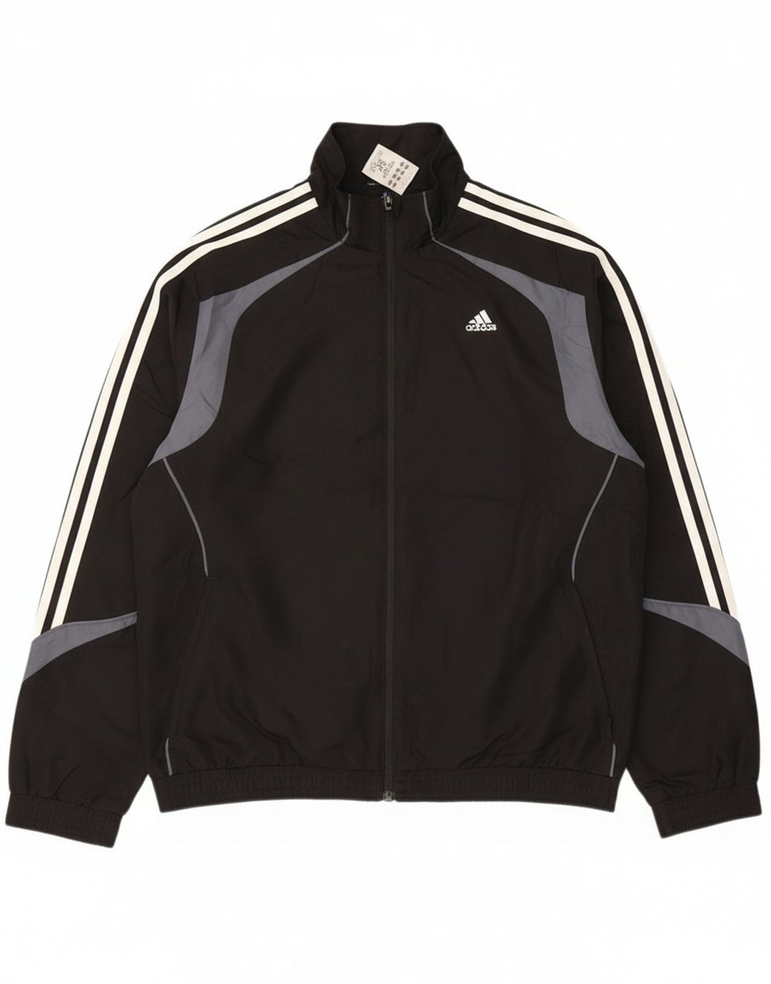 Adidas Mens Tracksuit Top Jacket UK 42/44 Large Black Colourblock Polyester