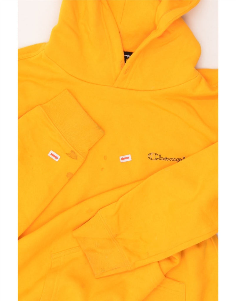 CHAMPION Mens Hoodie Jumper Small Yellow Cotton | Vintage Champion | Thrift | Second-Hand Champion | Used Clothing | Messina Hembry 