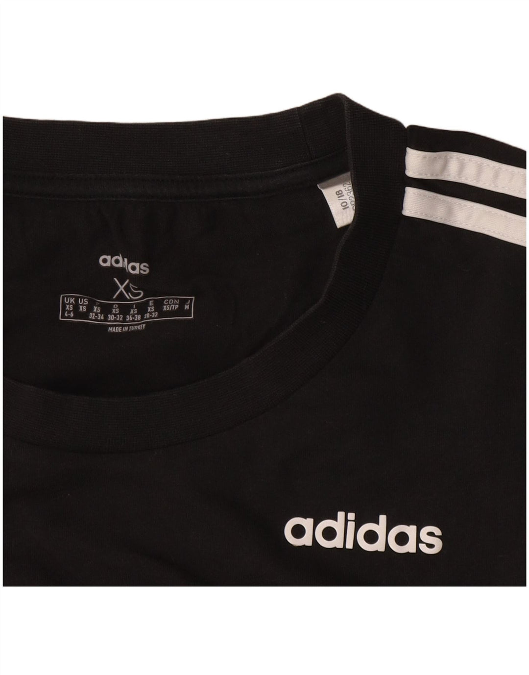 Adidas Womens T-Shirt Top UK 4/6 XS Black